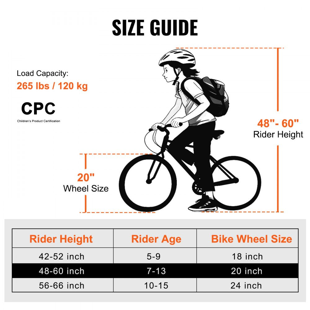 VEVOR BMX Bike, 20-Inch Wheel Freestyle Bike, BMX Race Bike with 360° Rotor and 4 Pegs, Beginner-Level BMX to Advanced Riders, BMX Bicycles for Teen Adult Men Women, Durable Hi-Ten Steel Frame