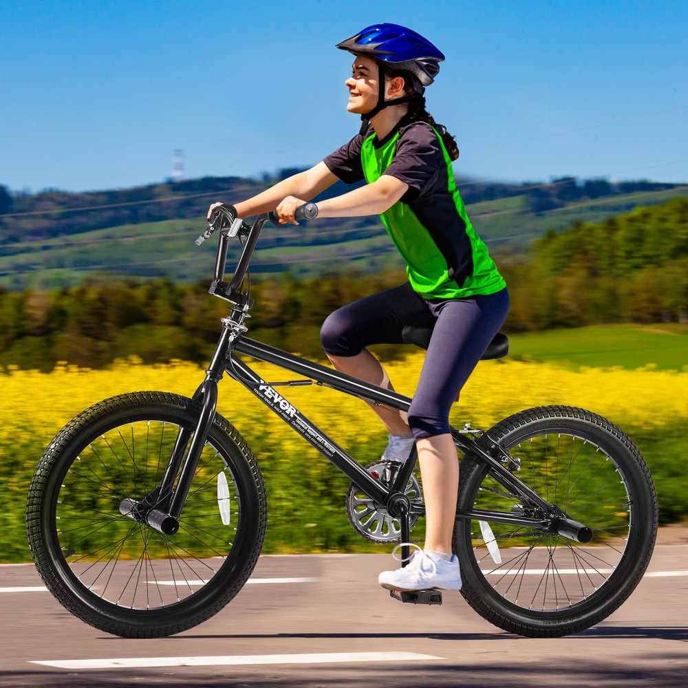 VEVOR BMX Bike, 20-Inch Wheel Freestyle Bike, BMX Race Bike with 360° Rotor and 4 Pegs, Beginner-Level BMX to Advanced Riders, BMX Bicycles for Teen Adult Men Women, Durable Hi-Ten Steel Frame