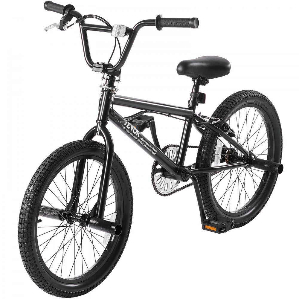 VEVOR BMX Bike, 20-Inch Wheel Freestyle Bike, BMX Race Bike with 360° Rotor and 4 Pegs, Beginner-Level BMX to Advanced Riders, BMX Bicycles for Teen Adult Men Women, Durable Hi-Ten Steel Frame