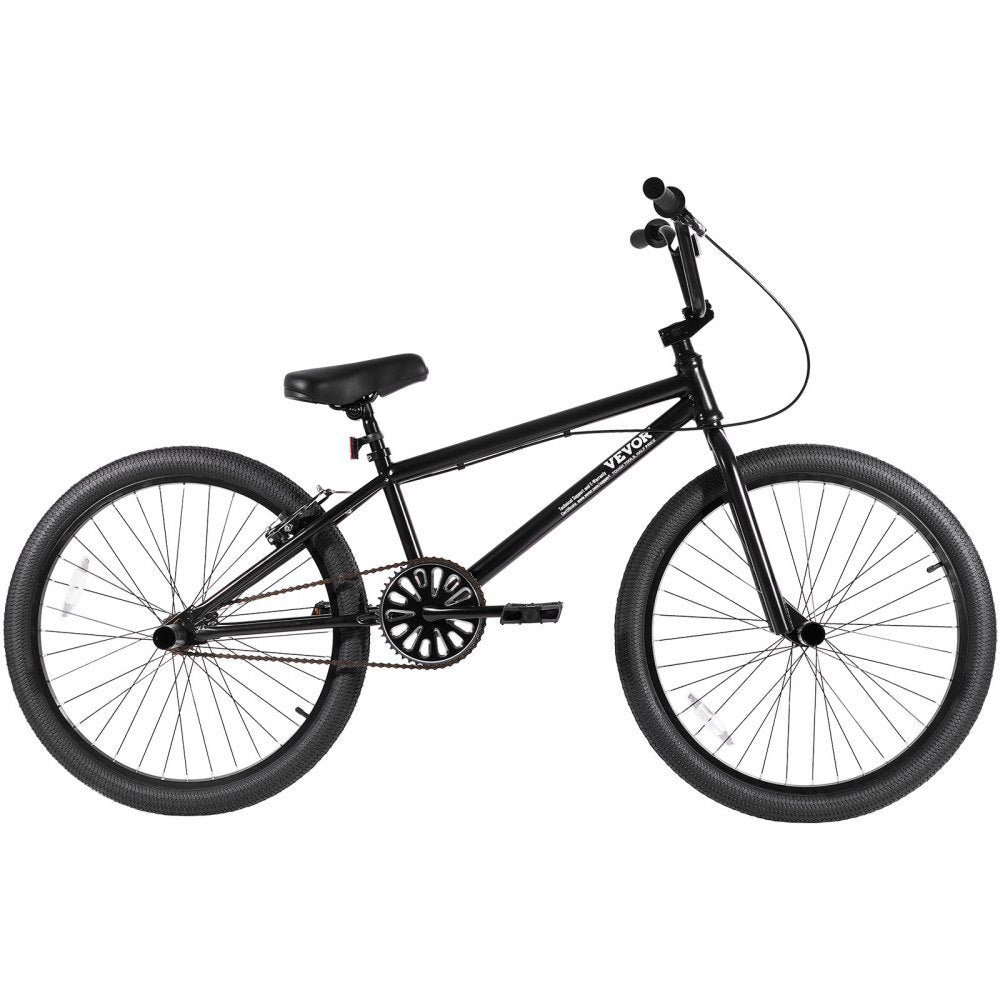 VEVOR BMX Bike, 24-Inch Wheel Freestyle Bike, BMX Race Bike with 4 Pegs, Beginner-Level BMX to Advanced Riders, BMX Bicycles for Teen Adult Men Women, Durable Hi-Ten Steel Frame, Easy to Assemble