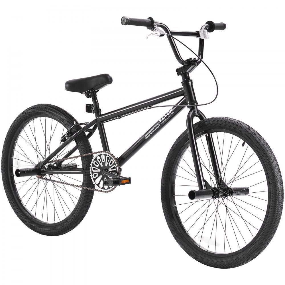 VEVOR BMX Bike, 24-Inch Wheel Freestyle Bike, BMX Race Bike with 4 Pegs, Beginner-Level BMX to Advanced Riders, BMX Bicycles for Teen Adult Men Women, Durable Hi-Ten Steel Frame, Easy to Assemble