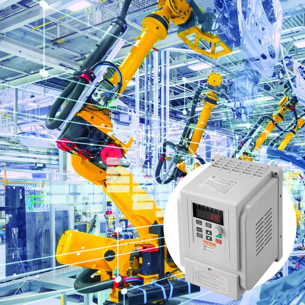 VEVOR VFD 5HP, 4KW, 18A, 1 Phase 220V-240V Input to 3 Phase 220V-240V Output Variable Frequency Drive, 0-400Hz VFD for AC Motor Speed Control
