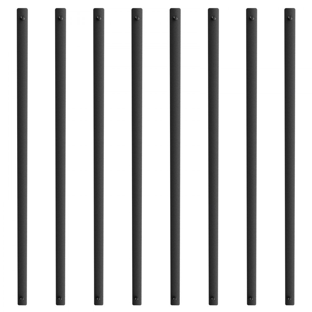 VEVOR Staircase Metal Balusters, 29.5'' x 1'' Flat Aluminum Alloy Decorative Banister Spindles, 51 Pack Deck Baluster with Screws, Classic Hollow Deck Railing Satin Black Powder Coated for Porch