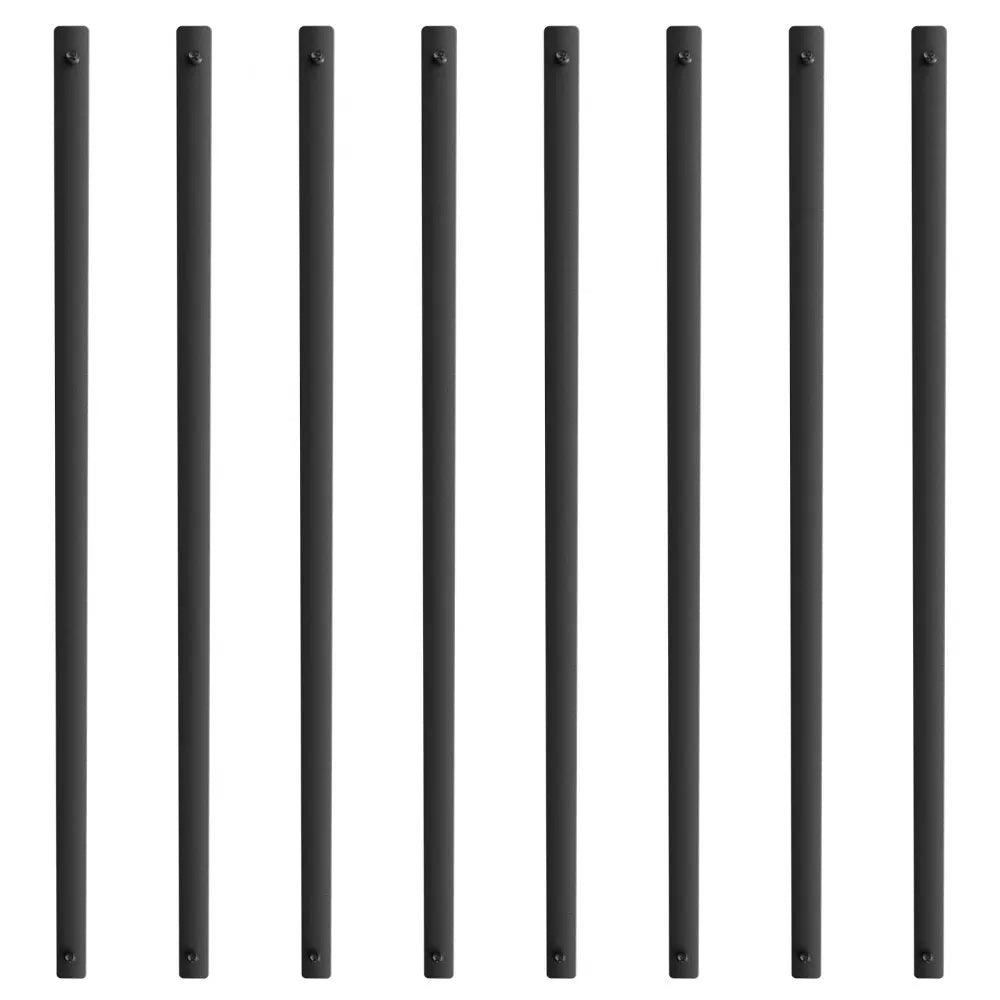 VEVOR Staircase Metal Balusters, 32.28" x 1" x 0.2" Flat Aluminum Alloy Decorative Banister Spindles, 51 Pack Deck Baluster with Screws, Classic Hollow Deck Railing Satin Black Powder Coated for Porch