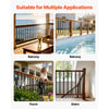 VEVOR 61 Pack Deck Balusters, 32.28 in Galvanized Steel Railing Spindles, Hollow Rectangle Metal Decking Stair Balusters with Pre-Drilled Hole, End Caps, Screws, for Deck, Porch & Stair Railing, Black