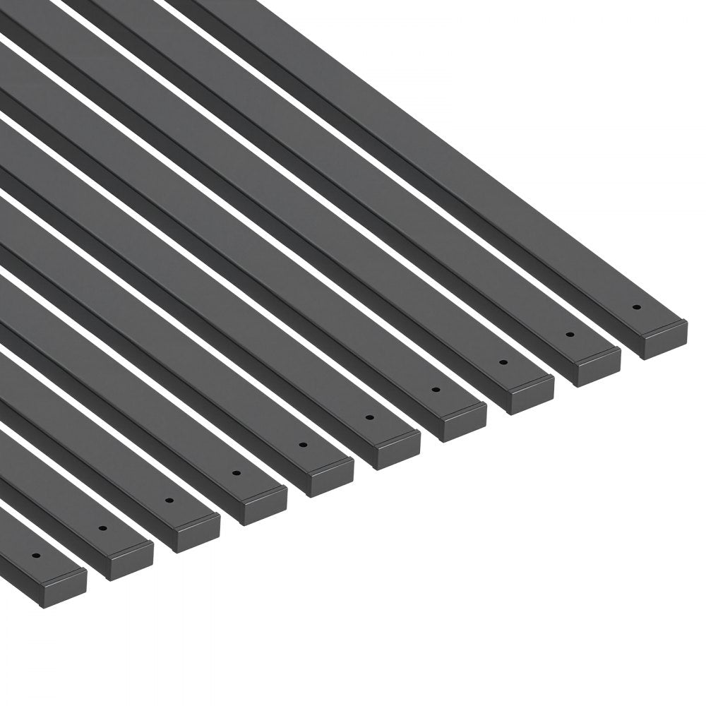VEVOR 61 Pack Deck Balusters, 32.28 in Galvanized Steel Railing Spindles, Hollow Rectangle Metal Decking Stair Balusters with Pre-Drilled Hole, End Caps, Screws, for Deck, Porch & Stair Railing, Black