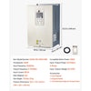 VEVOR 20HP 15KW 68.5A VFD, Single/3-Phase 220V Input to 3-Phase 220V Output, 0–2000Hz Variable Frequency Drive, Built-in PID for Constant Pressure Water Supply, Precision Motor Speed Control