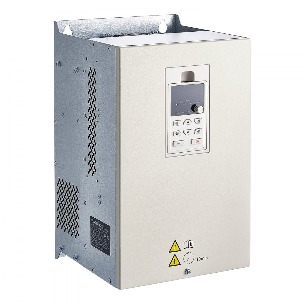 VEVOR 20HP 15KW 68.5A VFD, Single/3-Phase 220V Input to 3-Phase 220V Output, 0–2000Hz Variable Frequency Drive, Built-in PID for Constant Pressure Water Supply, Precision Motor Speed Control