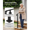 VEVOR Handrails for Outdoor Steps, 2-3 Step Adjustable Height, Carbon Steel Transitional Handrail with Installation Kit, Exterior Hand Railing for Steps, Concrete or Wooden Stairs, Porch, Matte Black