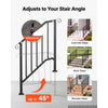 VEVOR Handrails for Outdoor Steps, 3-4 Step 2 Pack Stair Hand Rail Kit, Black Retro Arch Stair Rails for Seniors, Concrete Steps & Porch & Deck, Heavy-Duty Steel Railings with Installation Kit