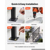 VEVOR Handrails for Outdoor Steps, 3-4 Step 2 Pack Stair Hand Rail Kit, Black Retro Arch Stair Rails for Seniors, Concrete Steps & Porch & Deck, Heavy-Duty Steel Railings with Installation Kit