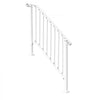 VEVOR Handrails for Outdoor Steps, 3-4 Step Stair Hand Rail Kit, Transitional Carbon Steel Railings with Installation Kit, Stair Rails for Seniors, Concrete Steps & Porch & Deck, White Retro Arch
