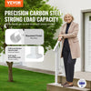VEVOR Handrails for Outdoor Steps, 1-2 Step Stair Hand Rail Kit, Transitional Carbon Steel Railings with Installation Kit, Stair Rails for Seniors, Concrete Steps & Porch & Deck, White Retro Arch