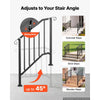 VEVOR Handrails for Outdoor Steps, 2-3 Step 2 Pack Stair Hand Rail Kit, Black Retro Arch Stair Rails for Seniors, Concrete Steps & Porch & Deck, Heavy-Duty Steel Railings with Installation Kit