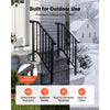 VEVOR Handrails for Outdoor Steps, 2-3 Step 2 Pack Stair Hand Rail Kit, Black Retro Arch Stair Rails for Seniors, Concrete Steps & Porch & Deck, Heavy-Duty Steel Railings with Installation Kit