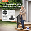 VEVOR Handrails for Outdoor Steps, 2-3 Step Stair Hand Rail Kit, Transitional Carbon Steel Railings with Installation Kit, Stair Rails for Seniors, Concrete Steps & Porch & Deck, Black Retro Arch