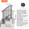 VEVOR Handrails for Outdoor Steps, 2-3 Step Stair Hand Rail Kit, Transitional Carbon Steel Railings with Installation Kit, Stair Rails for Seniors, Concrete Steps & Porch & Deck, Black Retro Arch