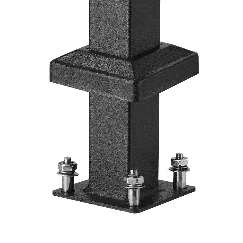 VEVOR Handrails for Outdoor Steps, 2-3 Step Stair Hand Rail Kit, Transitional Carbon Steel Railings with Installation Kit, Stair Rails for Seniors, Concrete Steps & Porch & Deck, Black Retro Arch
