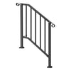 VEVOR Handrails for Outdoor Steps, 2-3 Step Stair Hand Rail Kit, Transitional Carbon Steel Railings with Installation Kit, Stair Rails for Seniors, Concrete Steps & Porch & Deck, Black Retro Arch