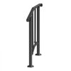 VEVOR Handrails for Outdoor Steps, 1-2 Step Stair Hand Rail Kit, Transitional Carbon Steel Railings with Installation Kit, Stair Rails for Seniors, Concrete Steps & Porch & Deck, Black Retro Arch