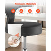 VEVOR Rolling Stool with Back Support, 500 lbs Weight Capacity, Height Adjustable, Thick Cushion Ergonomic PU Leather Seat, 360° Swivel Round Rolling Stool Chair for Dental, Salon, Clinic, Black