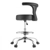 VEVOR Rolling Stool with Back Support, 500 lbs Weight Capacity, Height Adjustable, Thick Cushion Ergonomic PU Leather Seat, 360° Swivel Round Rolling Stool Chair for Dental, Salon, Clinic, Black