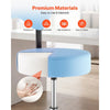 VEVOR Rolling Stool with Back Support, 500 lbs Weight Capacity, Height Adjustable, Thick Cushion Ergonomic PU Leather Seat, 360° Swivel Round Rolling Stool Chair for Dental, Salon, Clinic, Blue