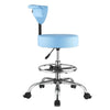 VEVOR Rolling Stool with Back Support, 500 lbs Weight Capacity, Height Adjustable, Thick Cushion Ergonomic PU Leather Seat, 360° Swivel Round Rolling Stool Chair for Dental, Salon, Clinic, Blue