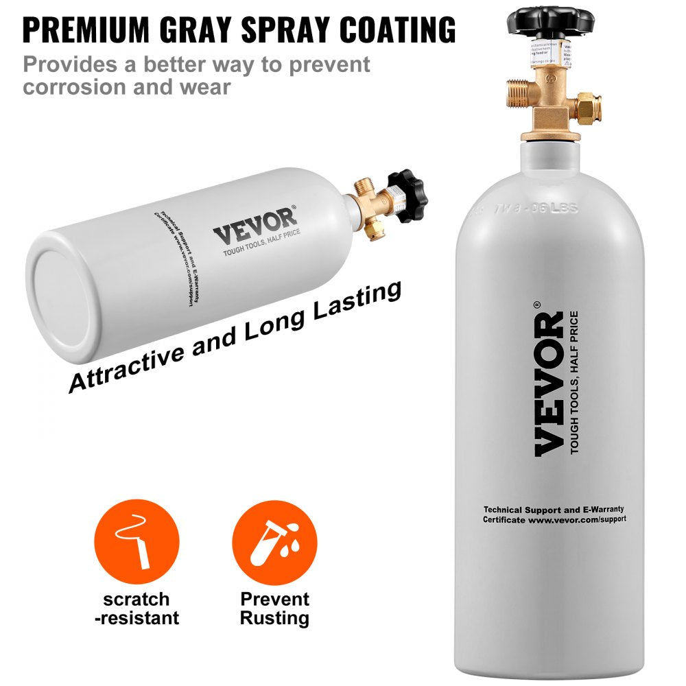 VEVOR CO2 Regulator Gauge with 0-60PSI, Heavy Duty CO2 Gauge Gas System, Draft Beer Regulator with Adjustable Pressure Regulator, Check Valve for Draft Beer Homebrew (5 LBS CO2 Tank)