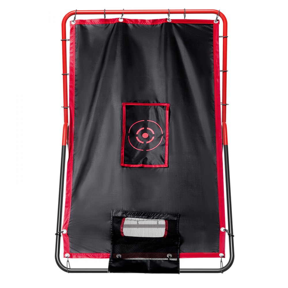 VEVOR Baseball And Softball Rebounder Net, 3.5 x 4.5 ft 2-in-1 Switch Hitter Pitch Trainer, PitchBack Baseball Pitching Return Trainer Nest, Bounce Back Net for Fielding/Throwing Practice
