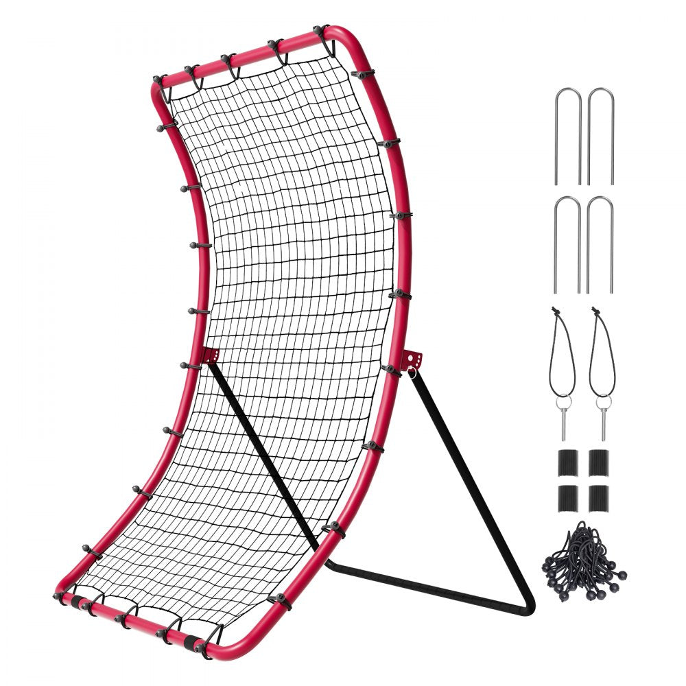VEVOR Baseball And Softball Rebounder Net, 4 x 5.5 ft PitchBack Baseball Pitching Nest, Pitch Return Trainer Rebound Net with Pitching Target, All Angle Fielding Rebound Net for Grounders Pop Flies