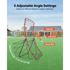 VEVOR Baseball Softball Rebounder Net 4 x 5.5 ft Pitch Back Trainer, 5 Adjustable Angles, Heavy-duty Steel Frame, All Angle Bounce Back Net for Pitching & Fielding Training Aid, Return Practice