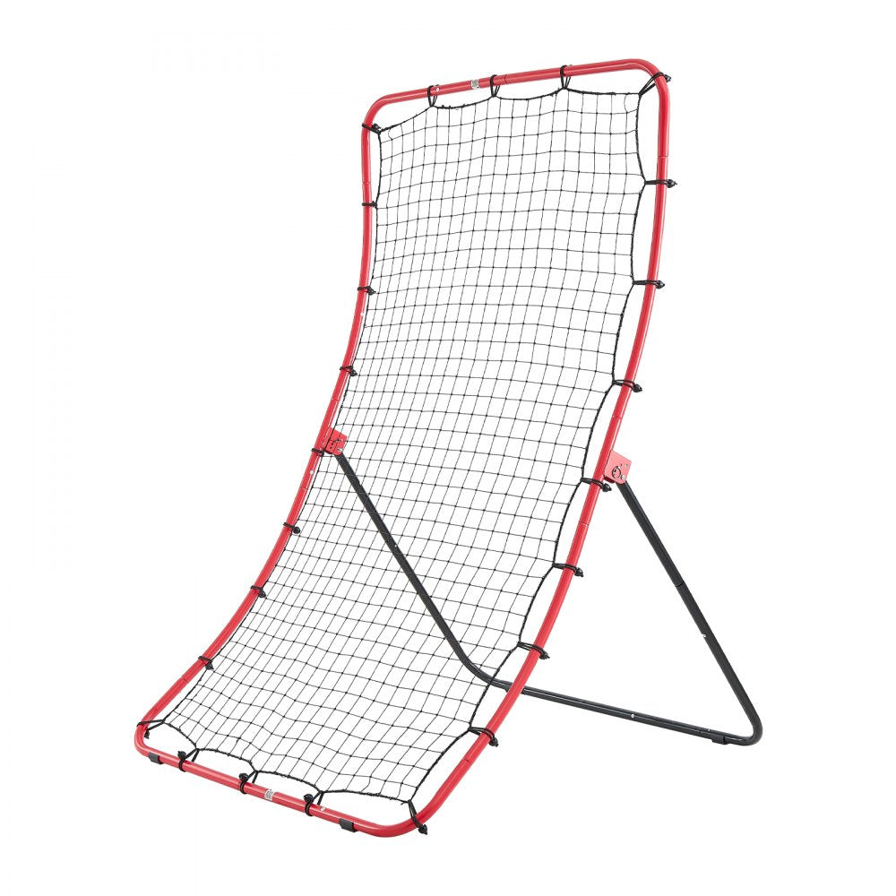 VEVOR Baseball Softball Rebounder Net 4 x 5.5 ft Pitch Back Trainer, 5 Adjustable Angles, Heavy-duty Steel Frame, All Angle Bounce Back Net for Pitching & Fielding Training Aid, Return Practice