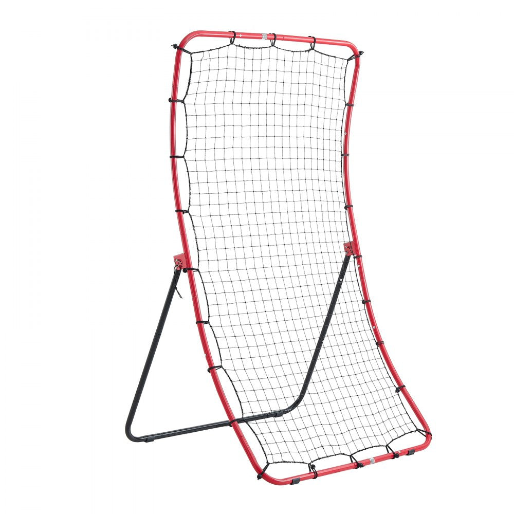 VEVOR Baseball Softball Rebounder Net 4 x 5.5 ft Pitch Back Trainer, 5 Adjustable Angles, Heavy-duty Steel Frame, All Angle Bounce Back Net for Pitching & Fielding Training Aid, Return Practice