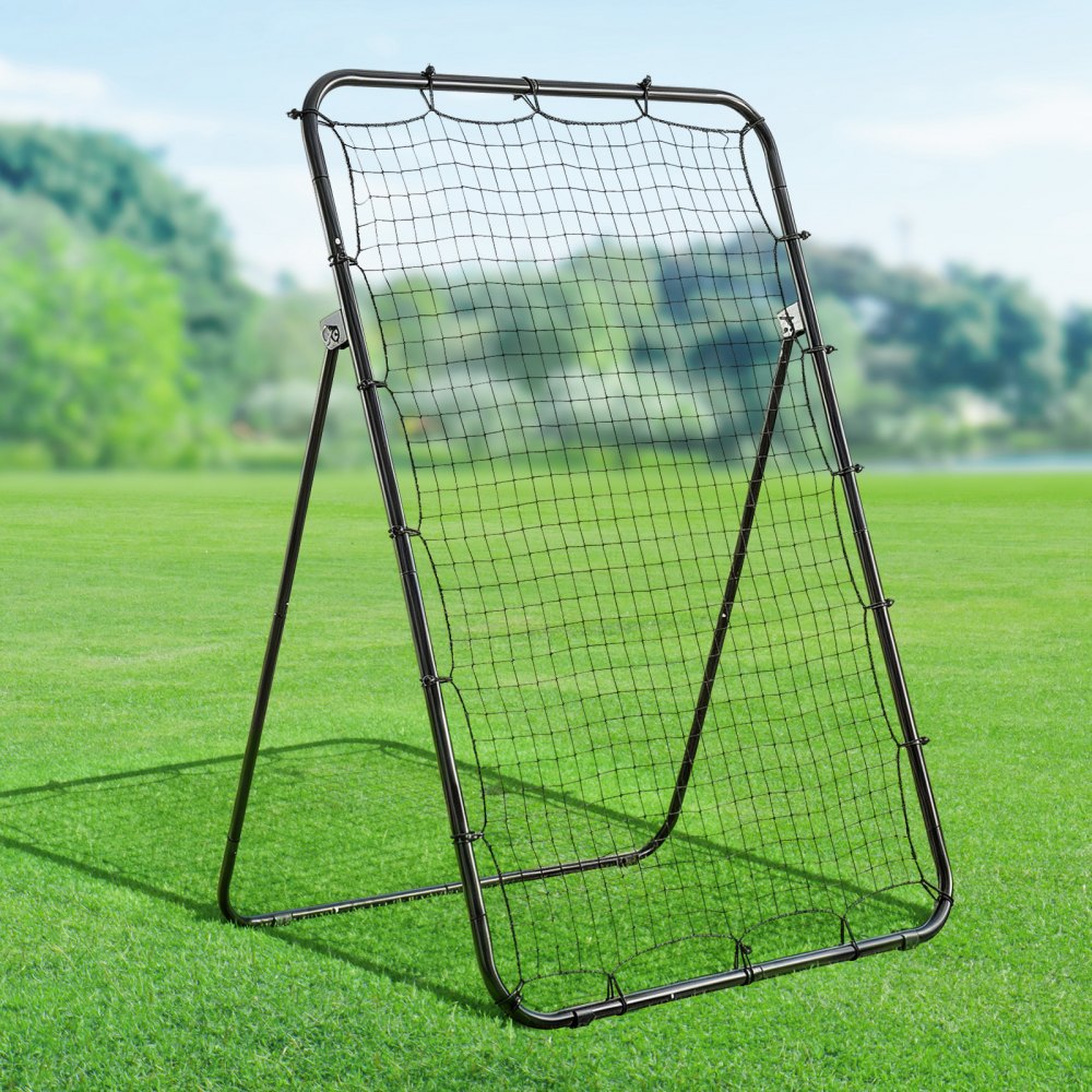 VEVOR Baseball Softball Rebounder Net 4 x 6 ft Pitch Back Trainer Target, 5 Adjustable Angles with Strike Zone, Steel Frame, Bounce Back Net for Pitching & Fielding Training, Return Practice