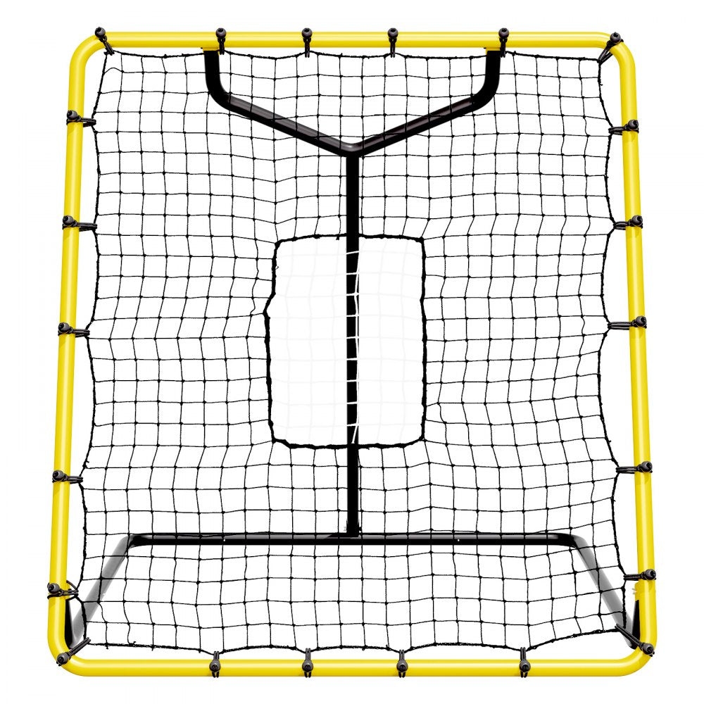 VEVOR Baseball And Softball Rebounder Net, 4 x 4.5 Feet PitchBack Baseball Nest for Pitching and Fielding Training, Pitch Return Trainer Rebound Net with Pitching Target, 4 Adjustable Angles