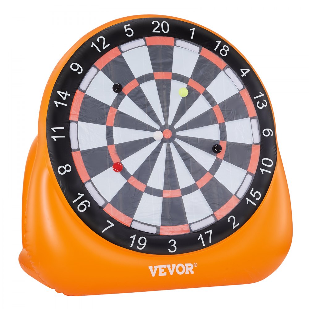 VEVOR Inflatable Soccer Dart Board, over 6 ft High Giant Soccer Dart Board with 4 Kick Balls, 12 Tennis and Air Pump, 3-Min Setup, Ideal for Giant Yard Games, Giant Kick Darts Game, Backyard Golf Game
