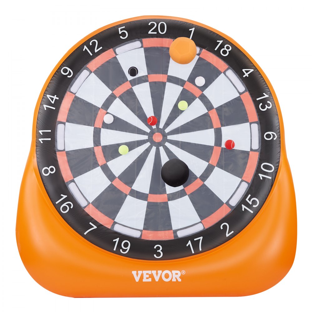 VEVOR Inflatable Soccer Dart Board, over 6 ft High Giant Soccer Dart Board with 4 Kick Balls, 12 Tennis and Air Pump, 3-Min Setup, Ideal for Giant Yard Games, Giant Kick Darts Game, Backyard Golf Game