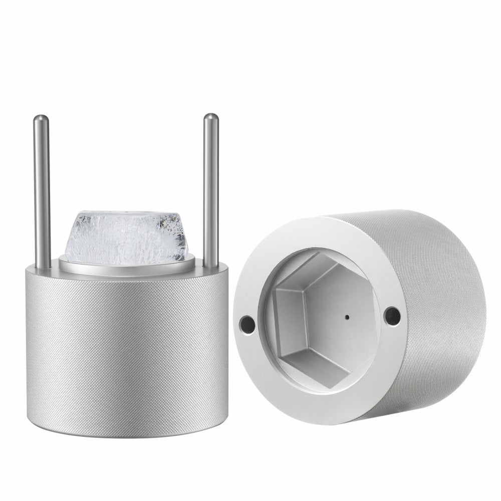 VEVOR Ice Diamond Press, 2.4" Ice Ball Maker, Aviation Aluminum Diamond Ice Ball Press Kit for Ice Diamond, Ice Press with Tong and Drip Tray, for Whiskey, Cocktail, Bourbon, Scot on Party & Holiday
