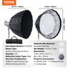 VEVOR Parabolic Softbox, 33 in / 850 mm, Quick Release and Quick Fold, Lightweight and Portable, Universal Bowens Mount, 4 Lighting Effects, Fits for Professionoal Photography, Daily Filming