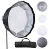 VEVOR Parabolic Softbox, 33 in / 850 mm, Quick Release and Quick Fold, Lightweight and Portable, Universal Bowens Mount, 4 Lighting Effects, Fits for Professionoal Photography, Daily Filming
