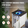 VEVOR Farmhouse End Table Set of 2, Nightstand with Charging Station, 3 Tiers Side Table with Storage Cabinet, End Table with USB Ports and Outlets, Ideal for Living Room, Bedroom, Office, White