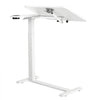 VEVOR Overbed Table 31.5"W x 15.7"D Mobile Bedside Table with Wheels White, for Home Office Bed Couch, Height Adjustable Rolling Laptop Desk, Portable Standing Cart with Tilting Desktop & Cup Holder