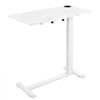 VEVOR Overbed Table 31.5"W x 15.7"D Mobile Bedside Table with Wheels White, for Home Office Bed Couch, Height Adjustable Rolling Laptop Desk, Portable Standing Cart with Tilting Desktop & Cup Holder