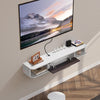 VEVOR Floating TV Stand, 47 in Wall Mount Entertainment Center with Cable Hole, Modern Floating TV Shelf with Storage Cabinet, Particle Board Console for DVD Player, Cable Box, Game Console, White