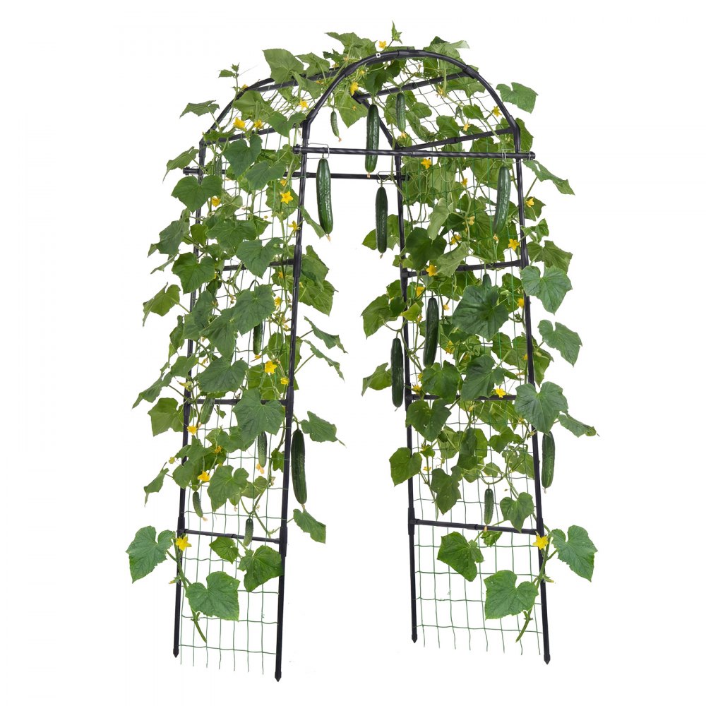 VEVOR Cucumber Trellis, U-Shape Garden Trellises for Raised Bed, Metal Arch Plant Support for Vine, Climbing Plants Outdoor, Peas, Beans, Zucchini, Tomato, Squash, Flower (32.01 x 31.5 x 80.71 in)