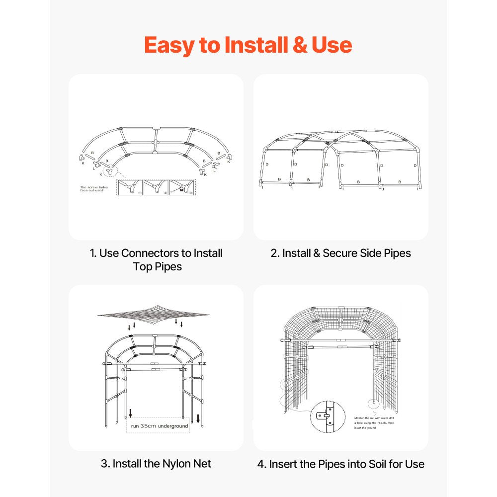 VEVOR Cucumber Trellis, U-Shape Garden Trellises for Raised Bed, Metal Wide Top Arch Plant Support for Vine, Climbing Plants, Peas, Beans, Zucchini, Tomato, Squash, Flower (71.26 x 64.96 x 82.68 in)