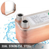 VEVOR Heat Exchanger 3\"x7.5\" 30 Plates Brazed Plate Heat Exchanger 316L 3/4\" MPT Heat Exchanger B12-30 Beer Wort Chiller for Hydronic Heating