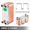 VEVOR Heat Exchanger 3\"x7.5\" 30 Plates Brazed Plate Heat Exchanger 316L 3/4\" MPT Heat Exchanger B12-30 Beer Wort Chiller for Hydronic Heating