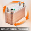 VEVOR Heat Exchanger 3\"x7.5\" 40 Plates Brazed Plate Heat Exchanger 316L 3/4\" MPT Heat Exchanger B3-12A Beer Wort Chiller for Hydronic Heating